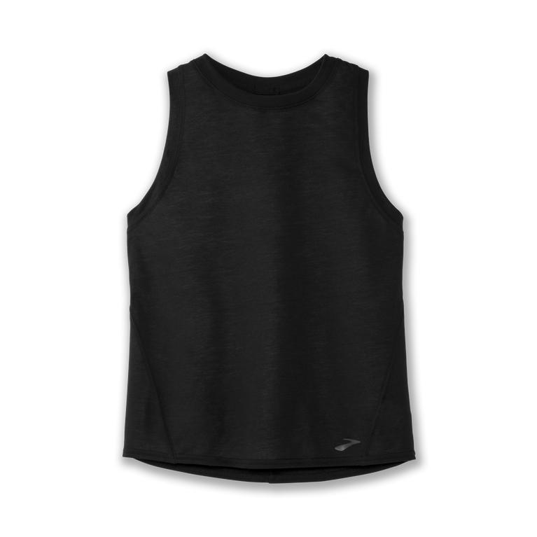 Brooks Distance Womens Running Tank Top - Heather Violet Dash/Black - Indonesia (YASN-97325)